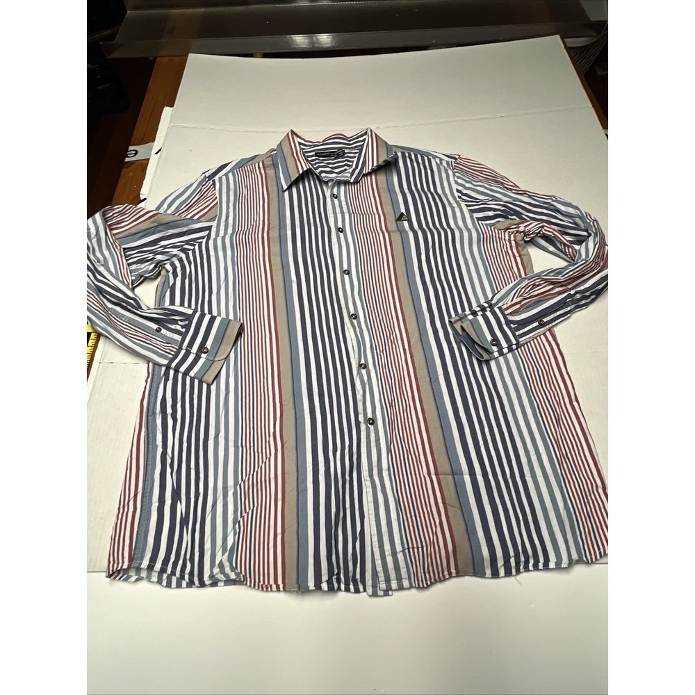Rocawear‎ Long Sleeve Striped Button Up Shirt Men's Size 2XL Multi Color